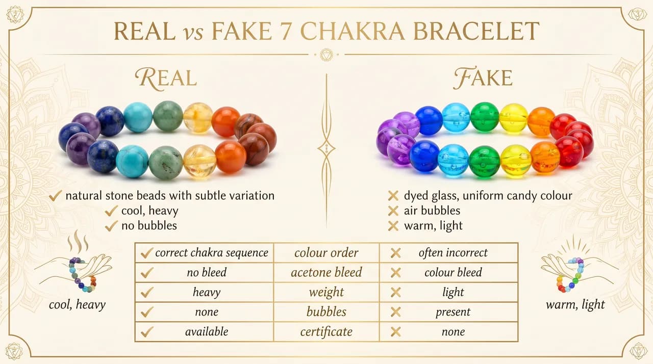 How to Identify a Real 7 Chakra Bracelet: Real vs Fake Authenticity Guide (India)