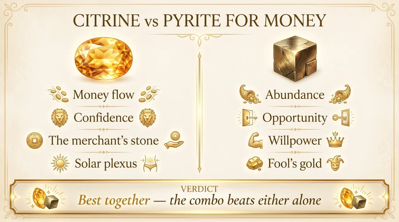 Citrine vs Pyrite for Money: Which Crystal Actually Attracts Wealth?