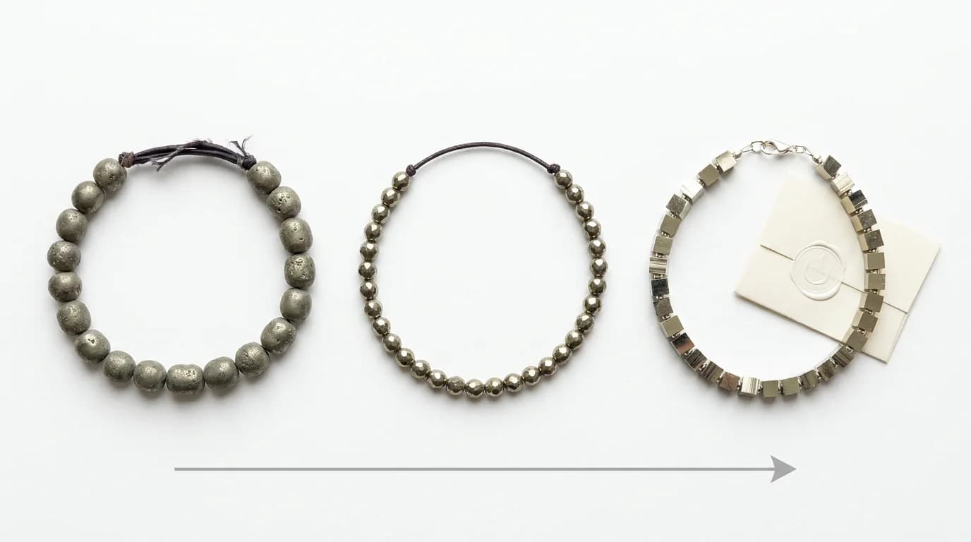 Price comparison table of pyrite anklets with DivineTatva lab-certified product
