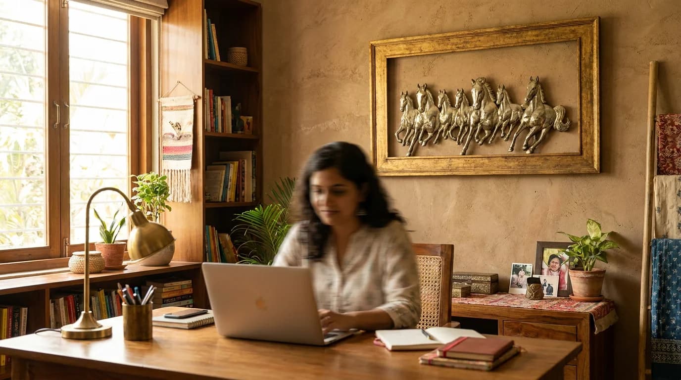 Pyrite Vastu frame activation ritual with loban incense and ghee diya on North wall