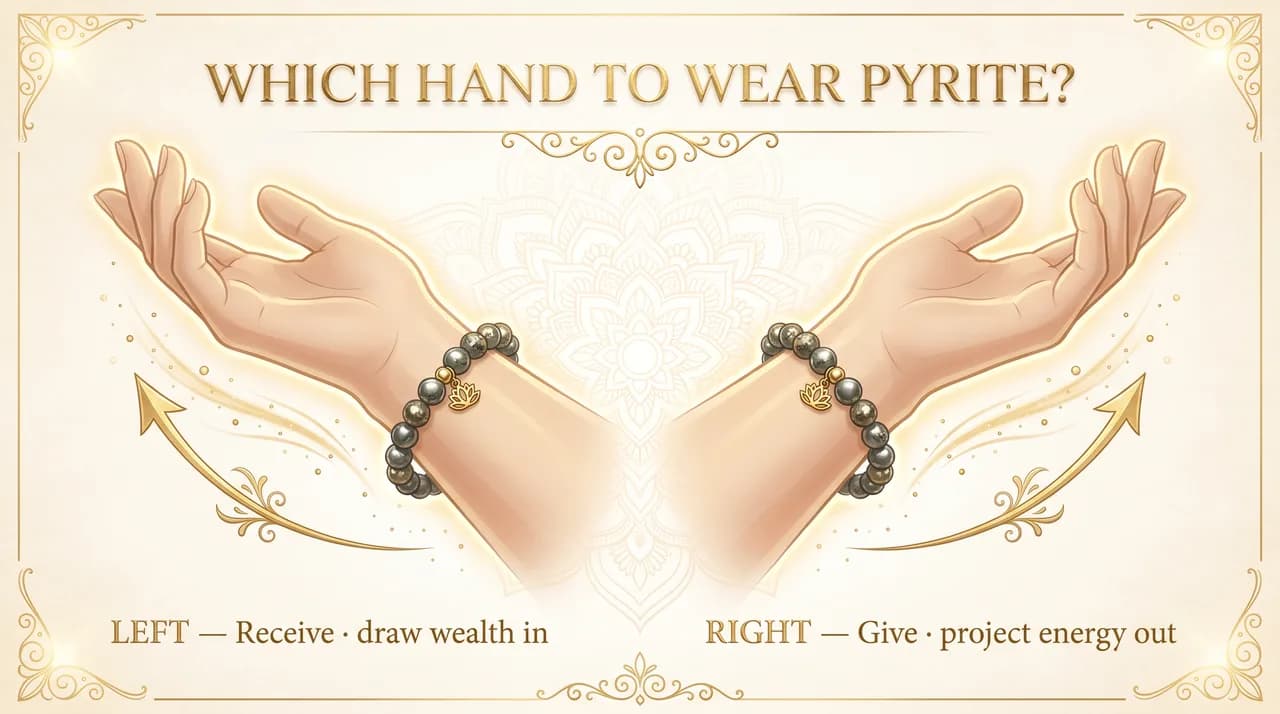Which Hand to Wear a Pyrite Bracelet: Left vs Right, Men & Women — DivineTatva certified pyrite bracelet