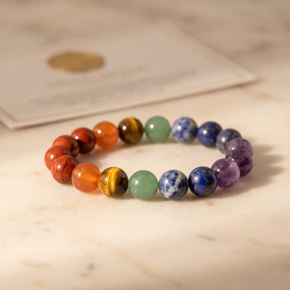 7 Chakra Bracelet — Certified Natural Stone (8mm)