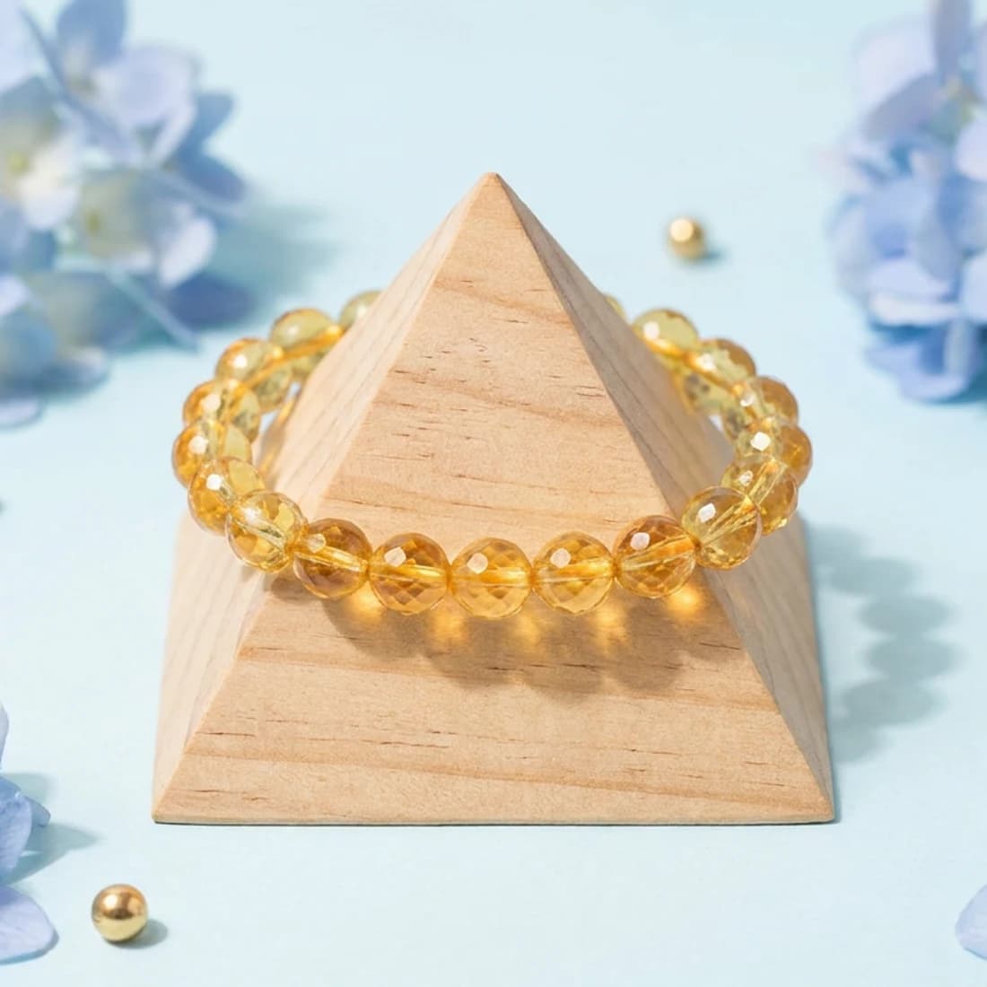 Citrine Bracelet (Stone of Abundance & Wealth) — Natural Citrine 8mm/10mm Beads, Lab-Certified in Jaipur