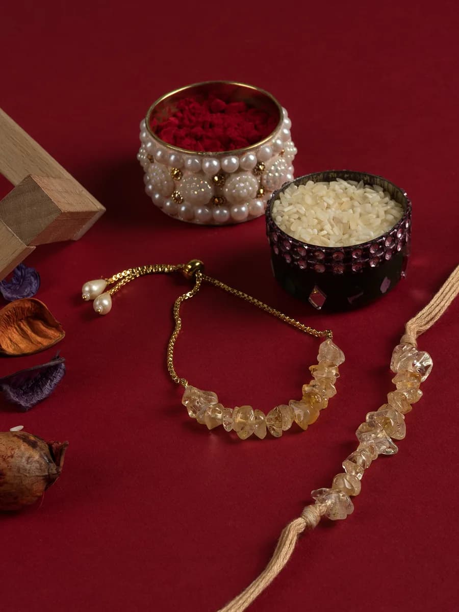 Citrine Chip Rakhi — Natural Stone