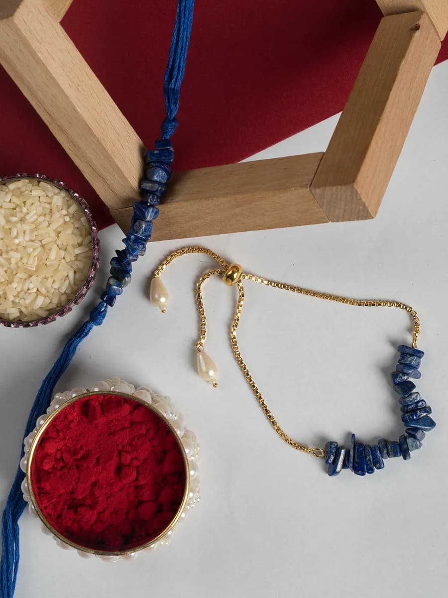 Lapis Lazuli Chip Rakhi — Natural Stone