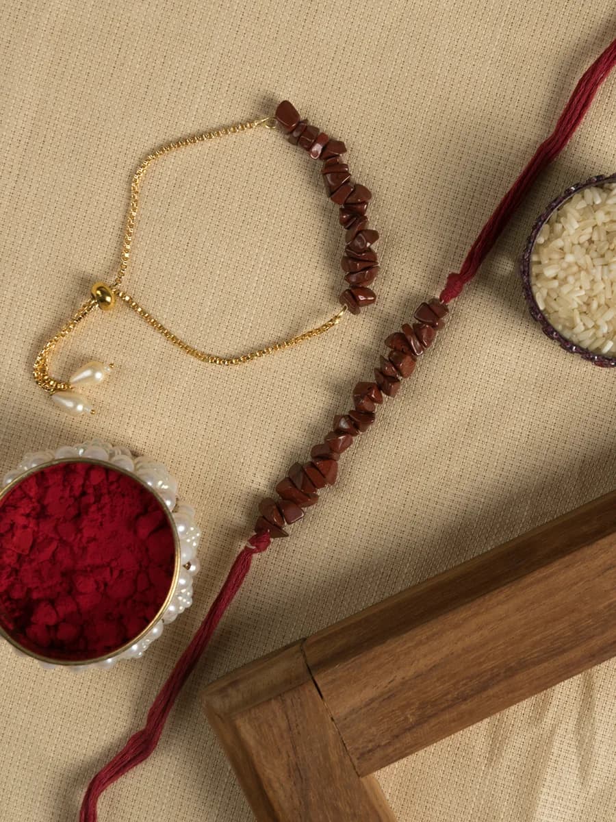 Red Jasper Chip Rakhi — Natural Stone