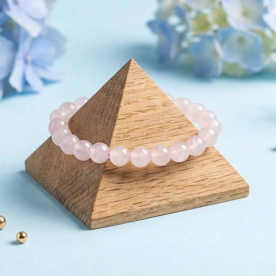 Rose Quartz Bracelet (Love & Heart Chakra) - Lab-Certified Natural Stone, Jaipur