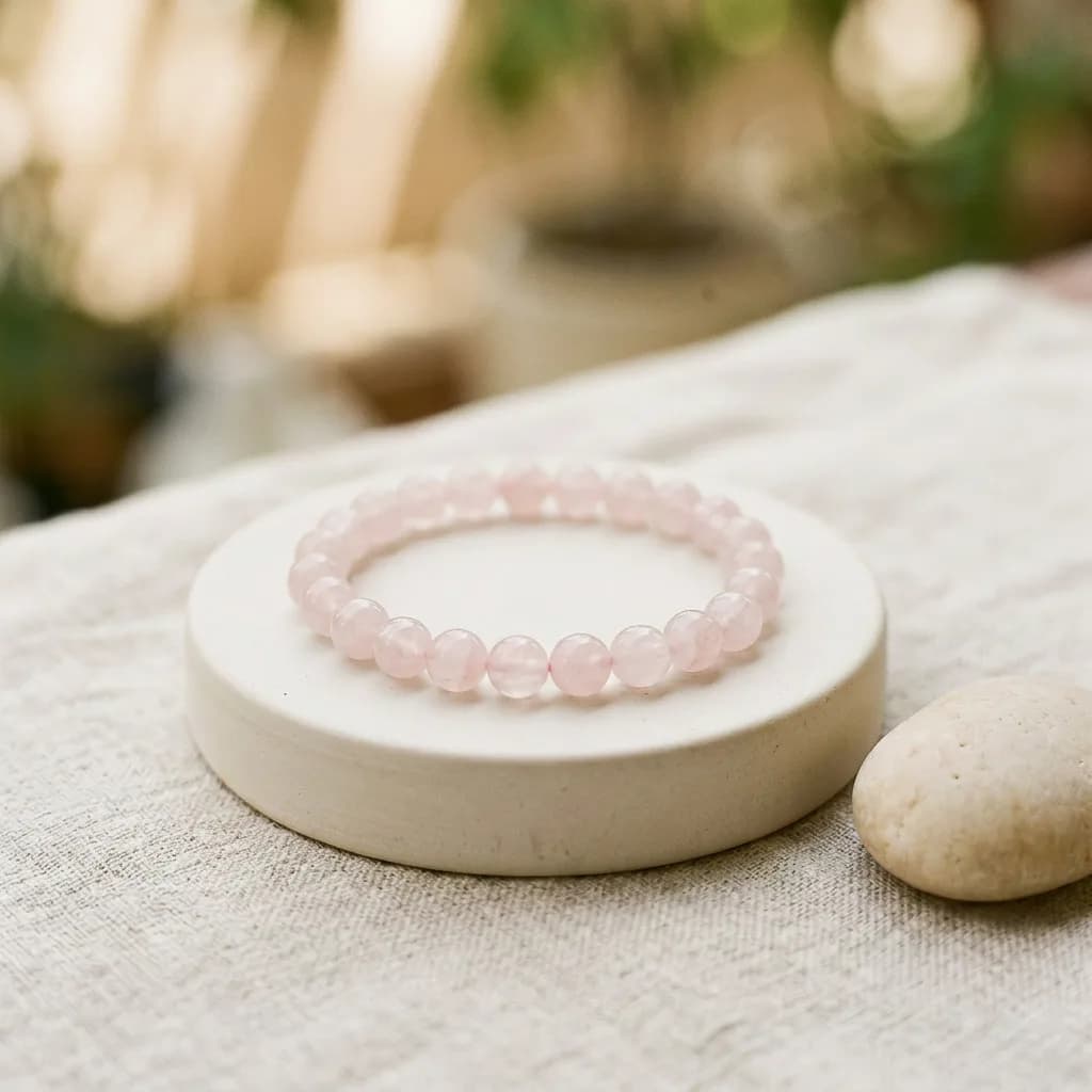 Rose Quartz Bracelet — 8mm Madagascar A-Grade
