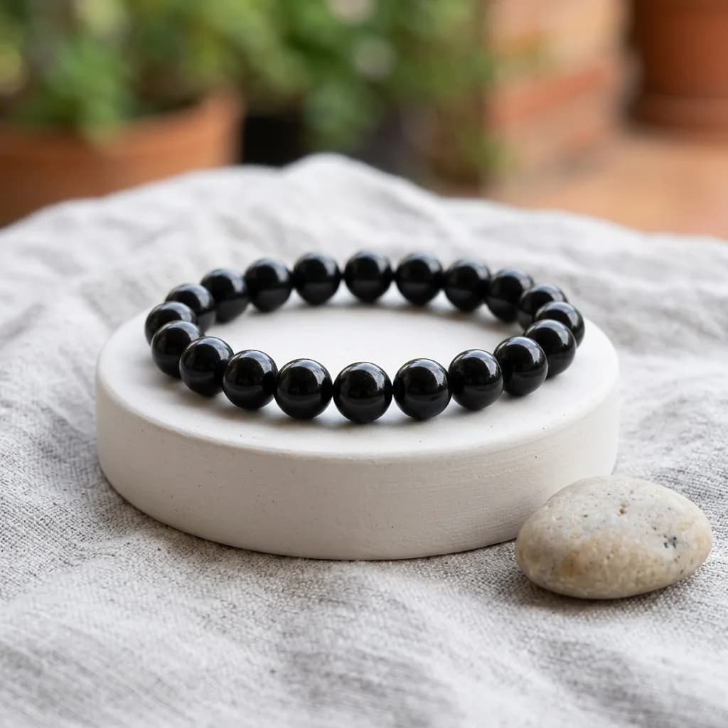 Black Tourmaline Bracelet — Schorl 8mm Protection