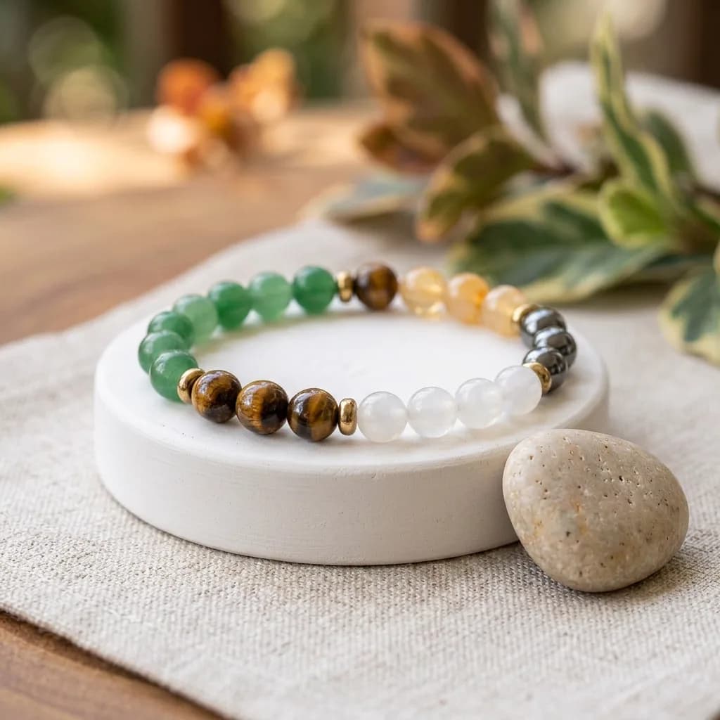 Money Magnet Bracelet (Dhan Akarshak) — Lab-Certified 4-Stone Wealth Combo