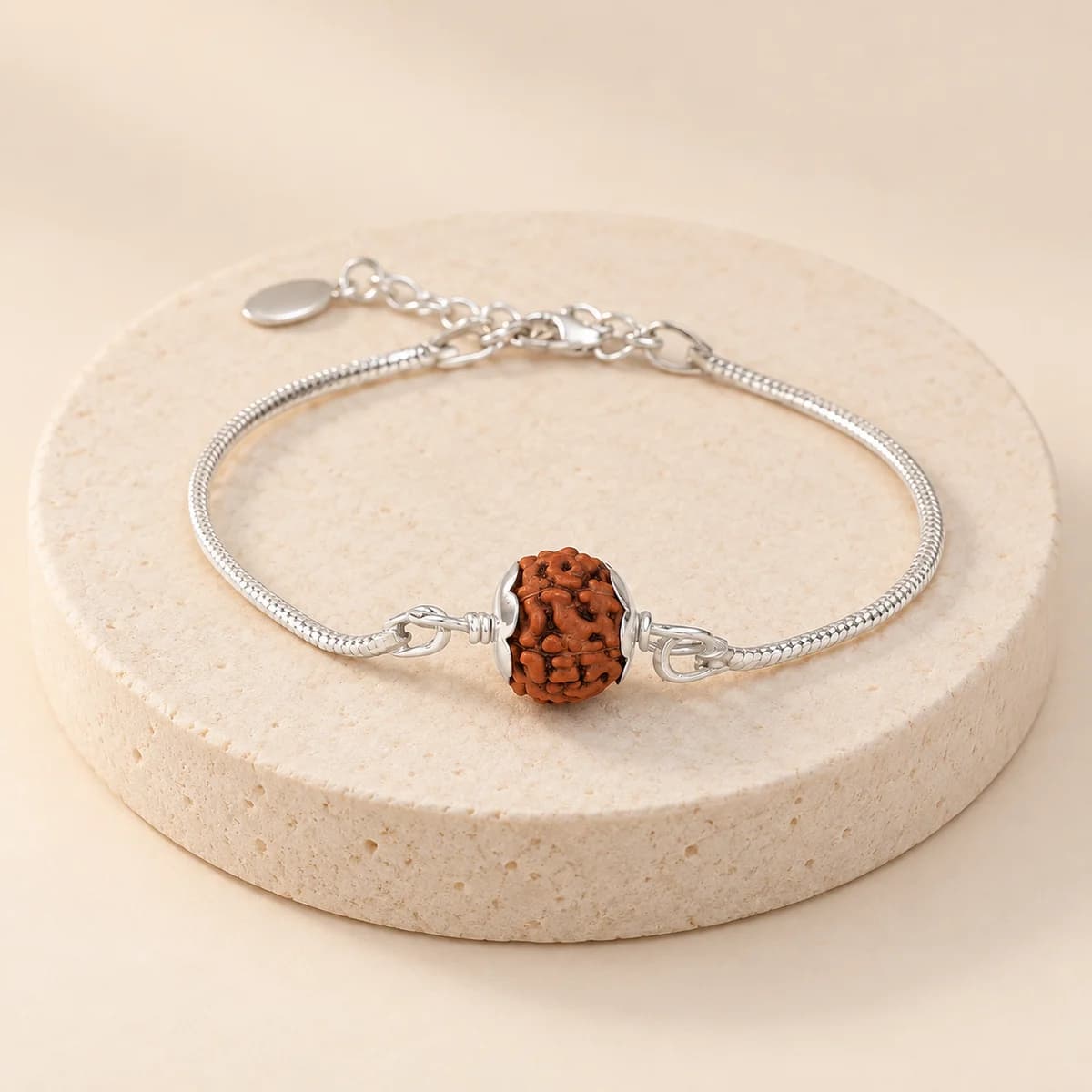7 Mukhi Rudraksha Bracelet — 925 Sterling Silver Adjustable, Lab-Certified