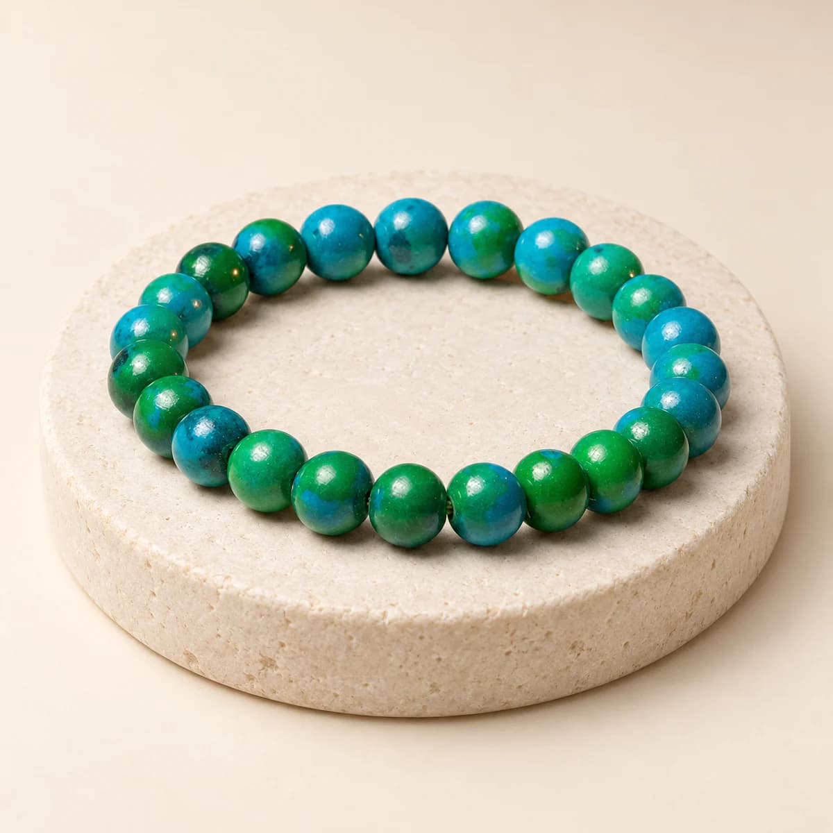 Azurite Bracelet — Deep Blue 8 mm Beads for Intuition, Lab-Certified