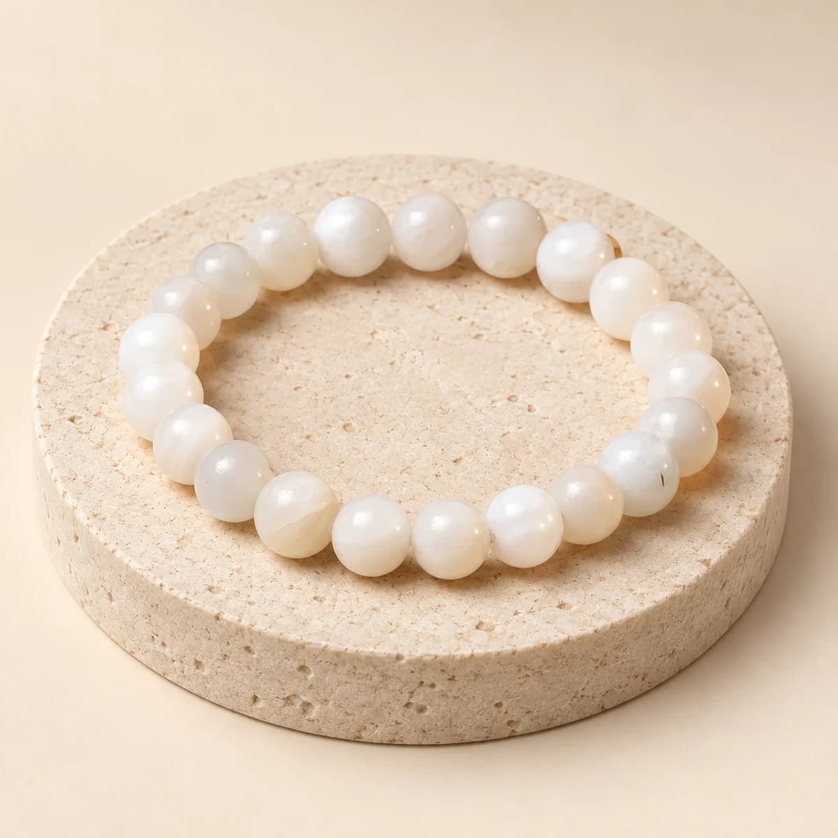 Chalcedony (Hakik) Bracelet — 8 mm Beads for Calm & Protection, Lab-Certified
