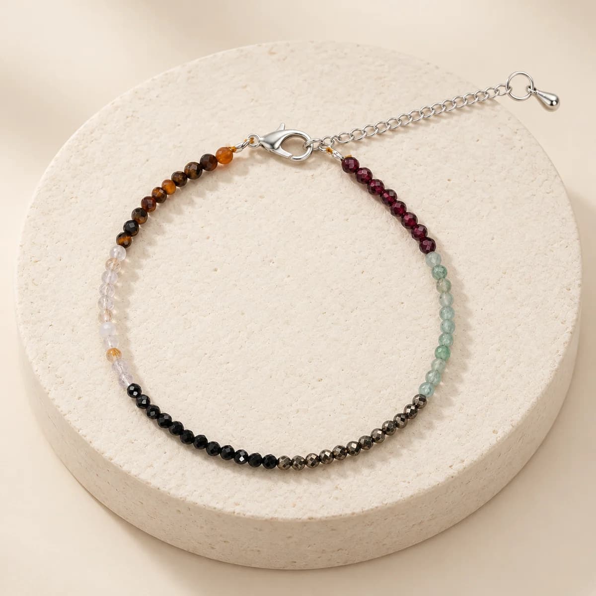 Dhan Yog Anklet — Green Aventurine, Citrine & Pyrite for Wealth, Lab-Certified