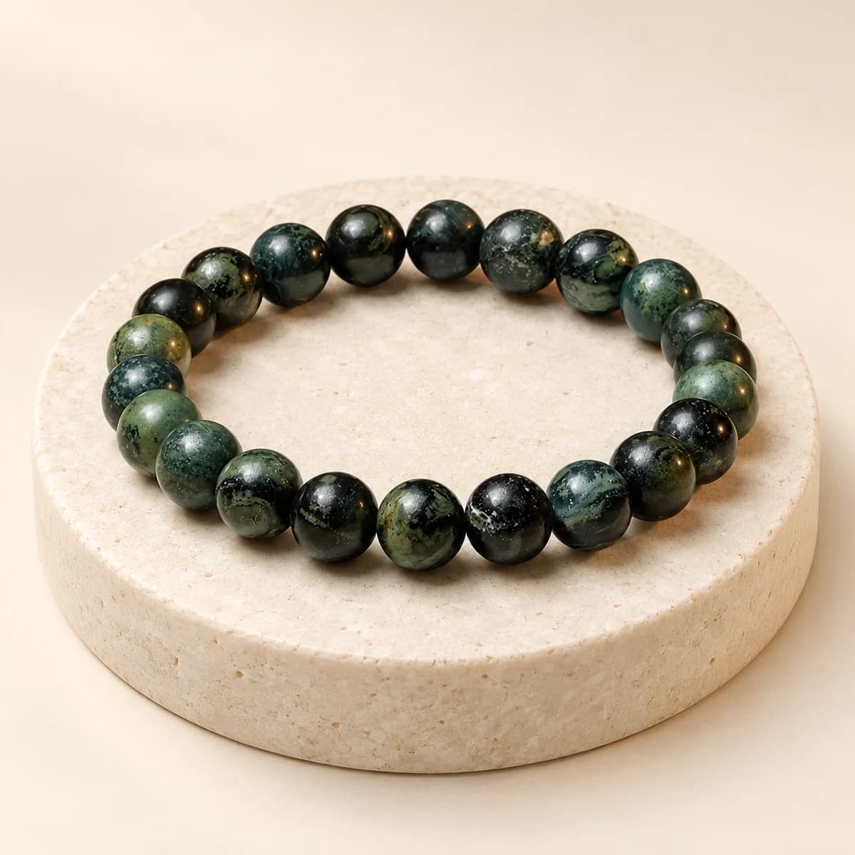 Kambaba Jasper Bracelet — 8 mm Beads for Grounding and Calm, Lab-Certified