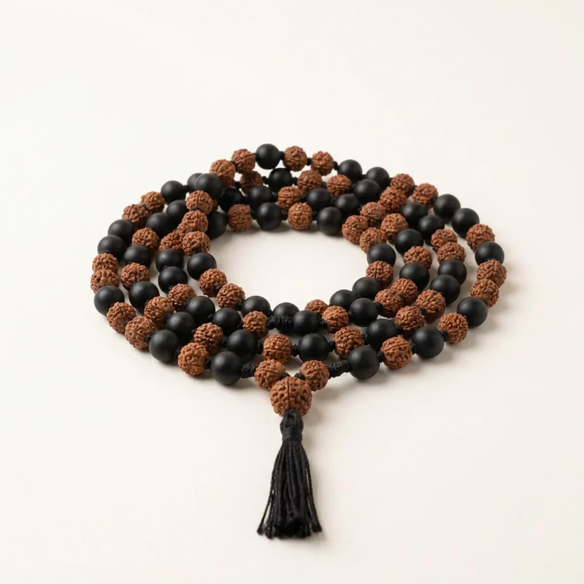 Karungali + Rudraksha Combo Mala — Shani Shiva Sangam