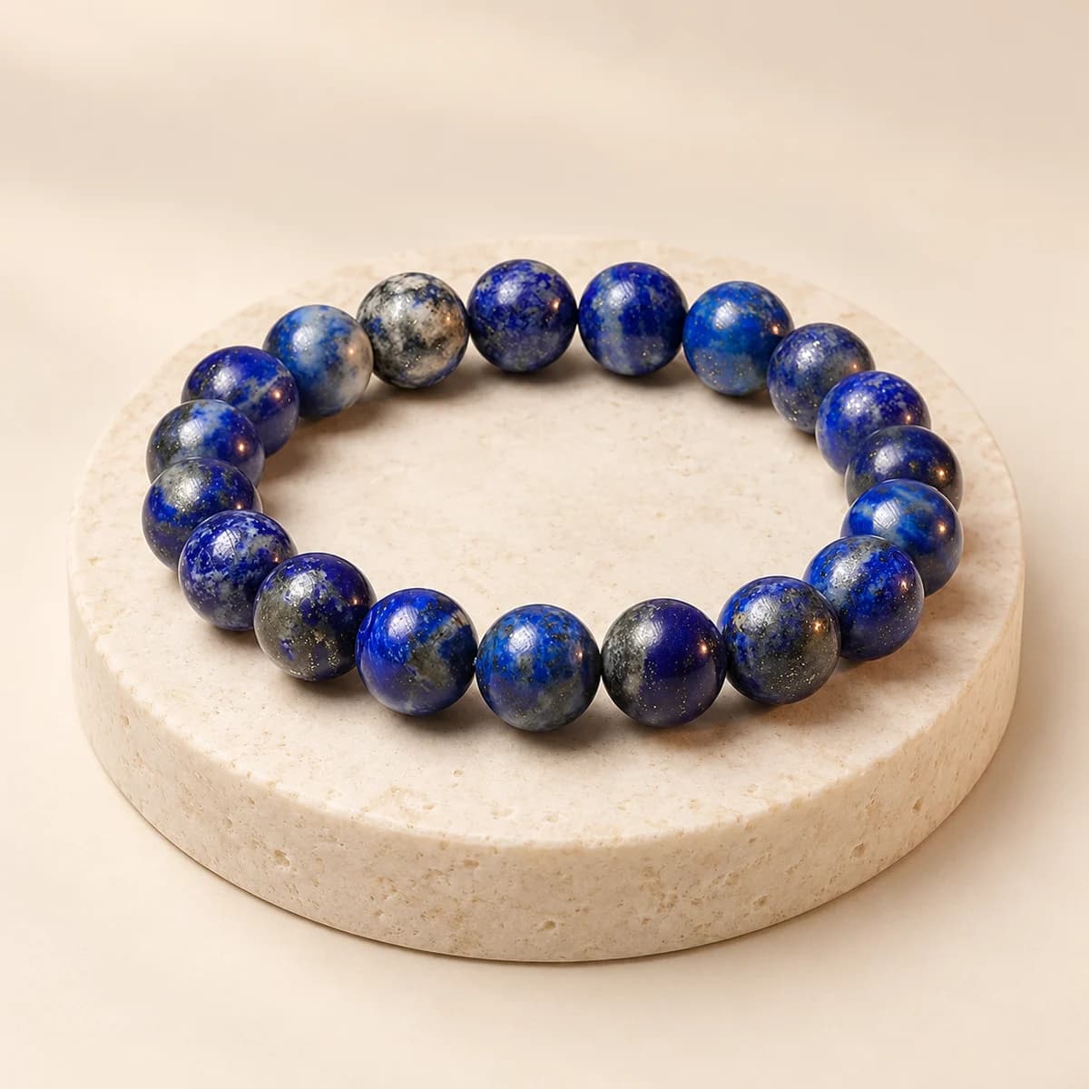 Lapis Lazuli Bracelet — Deep Blue 8 mm Beads for Wisdom, Lab-Certified