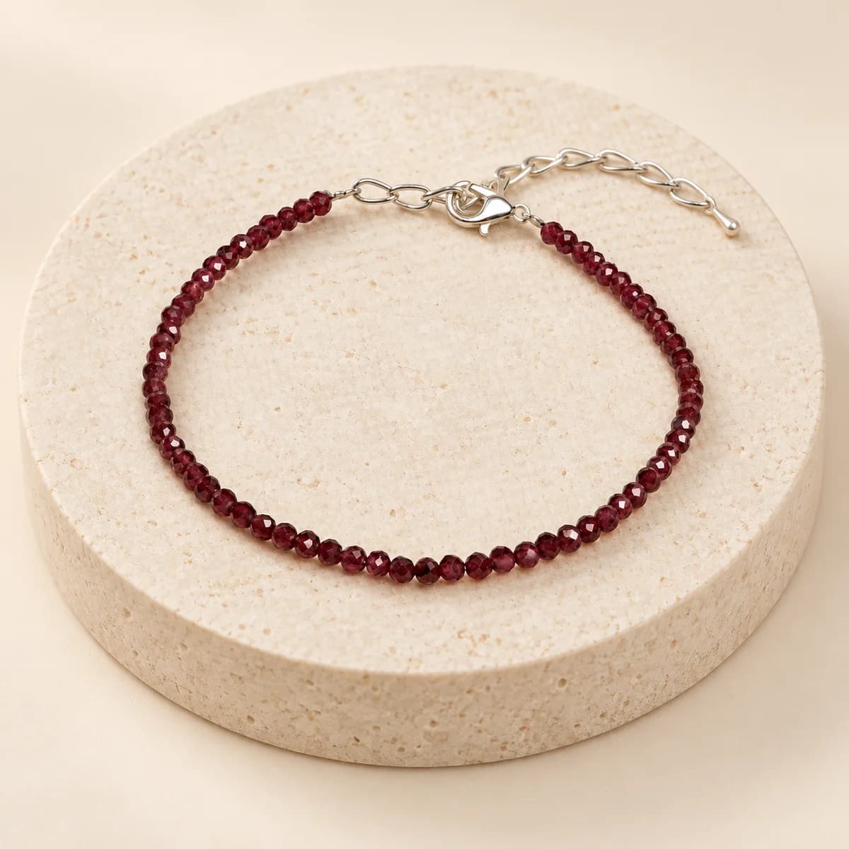 Red Garnet Anklet — Adjustable Fit for Courage and Connection, Lab-Certified