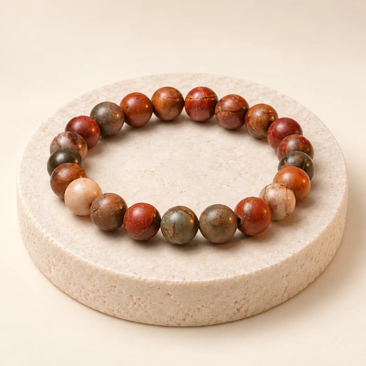 Rhodonite Bracelet — 8 mm Beads for Heart and Emotional Steadiness, Lab-Certified